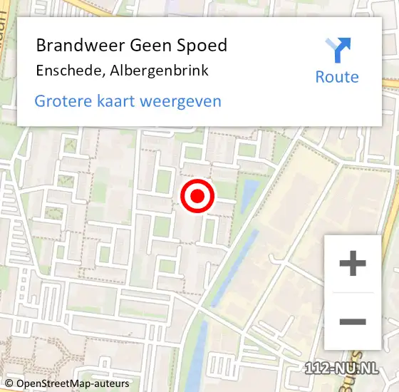 Locatie op kaart van de 112 melding: Brandweer Geen Spoed Naar Enschede, Albergenbrink op 3 maart 2023 09:31