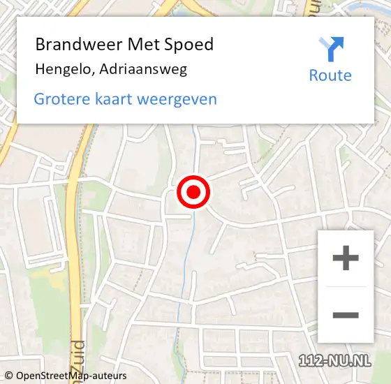 Locatie op kaart van de 112 melding: Brandweer Met Spoed Naar Hengelo, Adriaansweg op 3 maart 2023 09:49