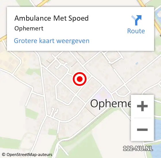 Locatie op kaart van de 112 melding: Ambulance Met Spoed Naar Ophemert op 3 maart 2023 11:04