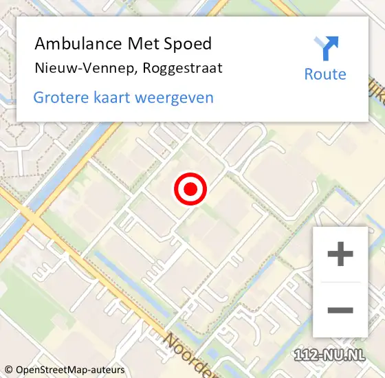 Locatie op kaart van de 112 melding: Ambulance Met Spoed Naar Nieuw-Vennep, Roggestraat op 3 maart 2023 11:42