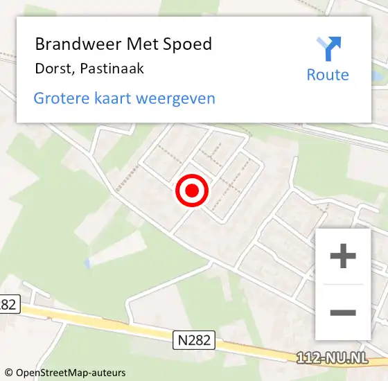 Locatie op kaart van de 112 melding: Brandweer Met Spoed Naar Dorst, Pastinaak op 3 maart 2023 11:59