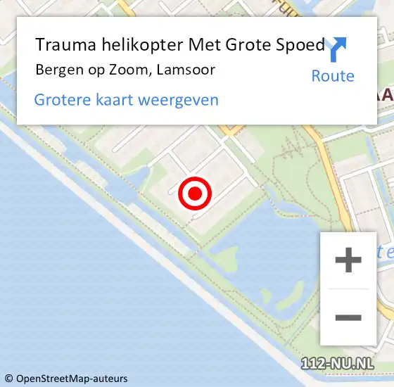Locatie op kaart van de 112 melding: Trauma helikopter Met Grote Spoed Naar Bergen op Zoom, Lamsoor op 3 maart 2023 12:26