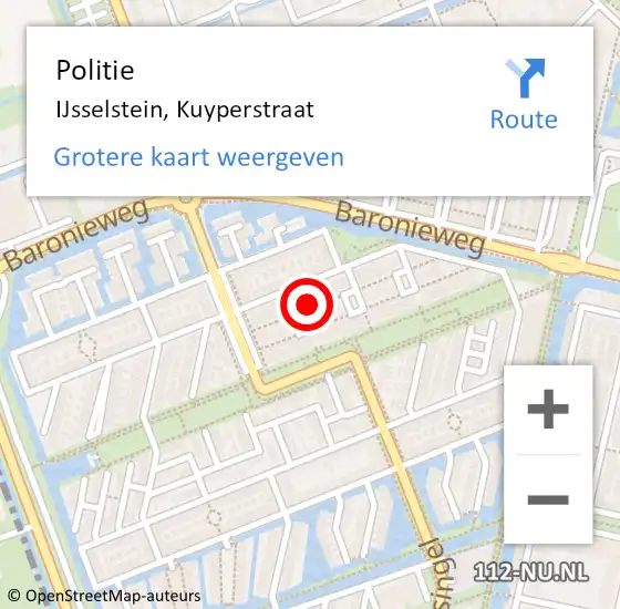 Locatie op kaart van de 112 melding: Politie IJsselstein, Kuyperstraat op 3 maart 2023 12:50