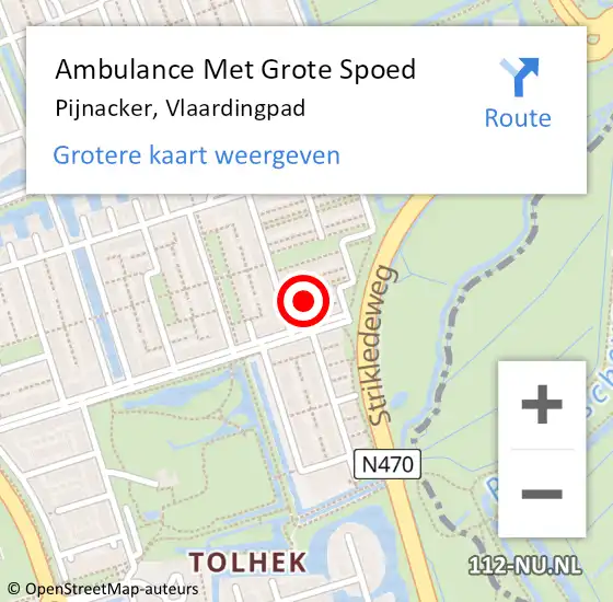 Locatie op kaart van de 112 melding: Ambulance Met Grote Spoed Naar Pijnacker, Vlaardingpad op 3 maart 2023 13:08