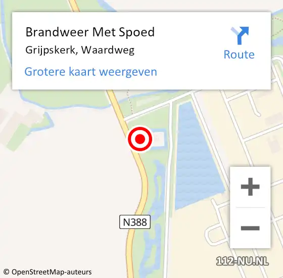 Locatie op kaart van de 112 melding: Brandweer Met Spoed Naar Grijpskerk, Waardweg op 3 maart 2023 13:10