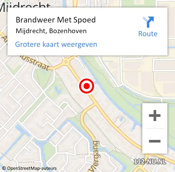Locatie op kaart van de 112 melding: Brandweer Met Spoed Naar Mijdrecht, Bozenhoven op 3 maart 2023 13:13