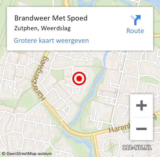 Locatie op kaart van de 112 melding: Brandweer Met Spoed Naar Zutphen, Weerdslag op 3 maart 2023 13:19