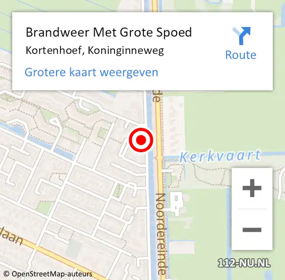 Locatie op kaart van de 112 melding: Brandweer Met Grote Spoed Naar Kortenhoef, Koninginneweg op 3 maart 2023 13:22