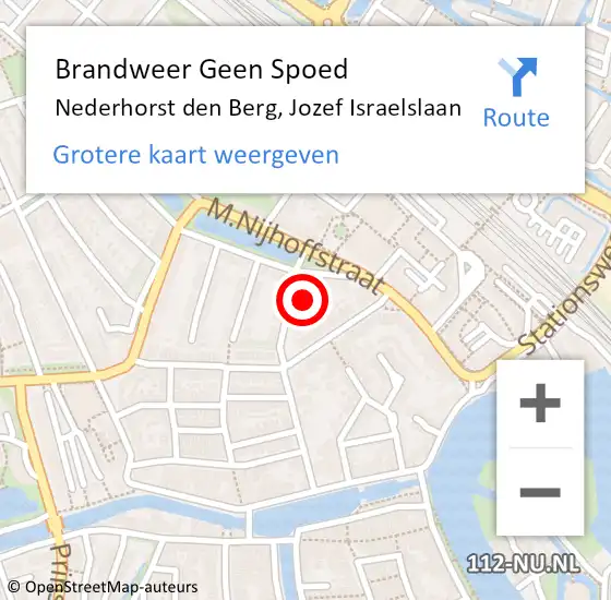 Locatie op kaart van de 112 melding: Brandweer Geen Spoed Naar Nederhorst den Berg, Jozef Israelslaan op 17 augustus 2014 16:35