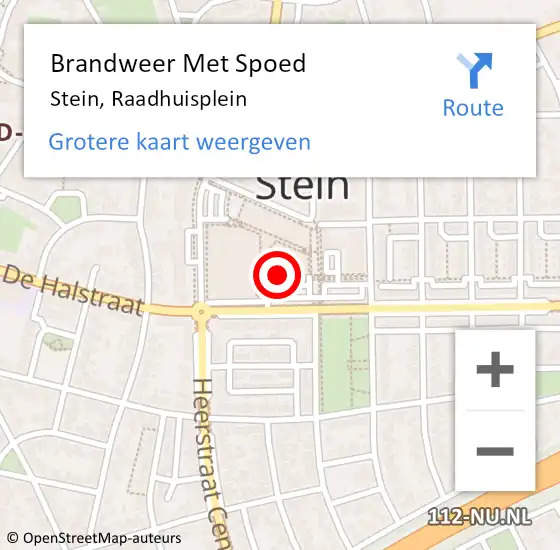 Locatie op kaart van de 112 melding: Brandweer Met Spoed Naar Stein, Raadhuisplein op 3 maart 2023 13:52