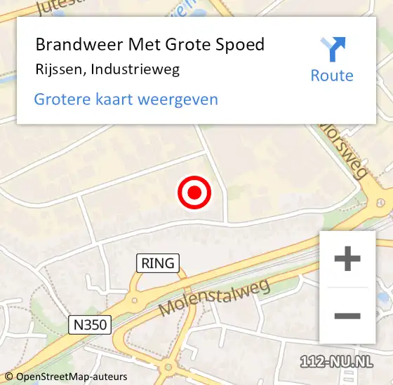 Locatie op kaart van de 112 melding: Brandweer Met Grote Spoed Naar Rijssen, Industrieweg op 3 maart 2023 14:41