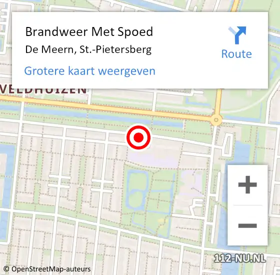 Locatie op kaart van de 112 melding: Brandweer Met Spoed Naar De Meern, St.-Pietersberg op 3 maart 2023 14:41