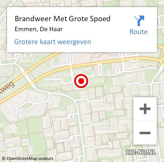 Locatie op kaart van de 112 melding: Brandweer Met Grote Spoed Naar Emmen, De Haar op 3 maart 2023 15:09