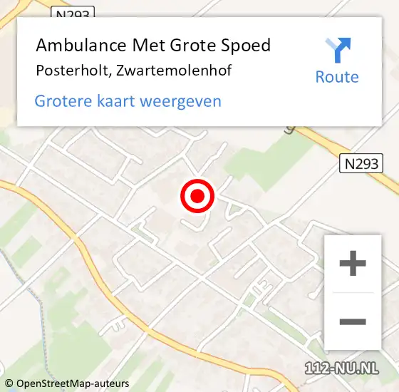 Locatie op kaart van de 112 melding: Ambulance Met Grote Spoed Naar Posterholt, Zwartemolenhof op 3 maart 2023 15:54