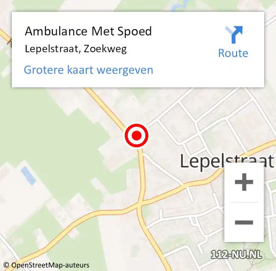 Locatie op kaart van de 112 melding: Ambulance Met Spoed Naar Lepelstraat, Zoekweg op 17 augustus 2014 17:19