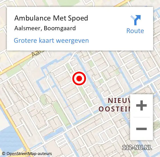 Locatie op kaart van de 112 melding: Ambulance Met Spoed Naar Aalsmeer, Boomgaard op 3 maart 2023 17:50