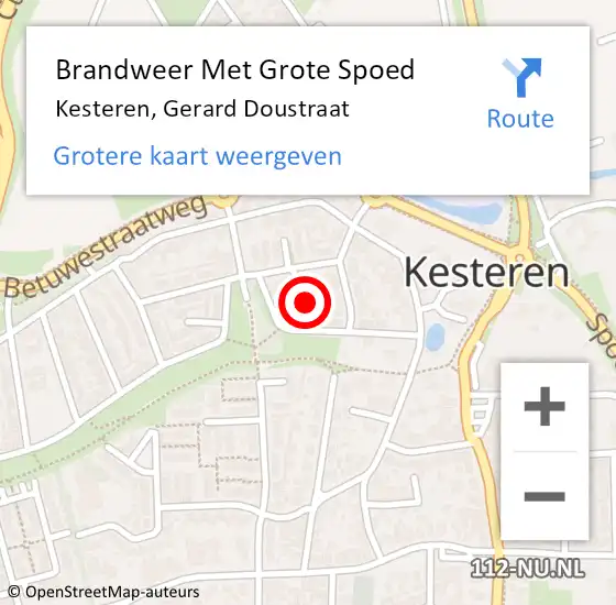 Locatie op kaart van de 112 melding: Brandweer Met Grote Spoed Naar Kesteren, Gerard Doustraat op 3 maart 2023 18:24