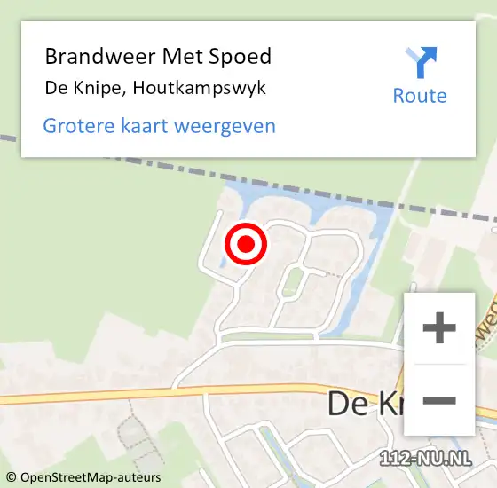 Locatie op kaart van de 112 melding: Brandweer Met Spoed Naar De Knipe, Houtkampswyk op 3 maart 2023 18:29