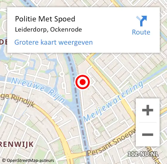 Locatie op kaart van de 112 melding: Politie Met Spoed Naar Leiderdorp, Ockenrode op 3 maart 2023 19:46