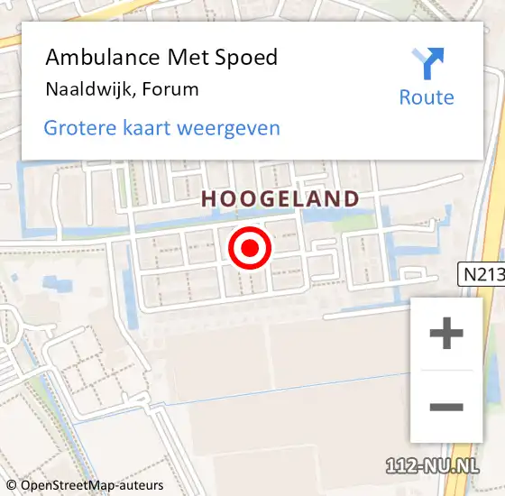 Locatie op kaart van de 112 melding: Ambulance Met Spoed Naar Naaldwijk, Forum op 3 maart 2023 21:11