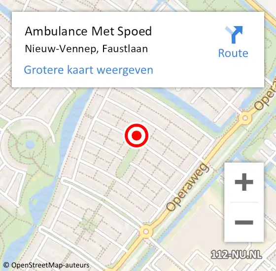 Locatie op kaart van de 112 melding: Ambulance Met Spoed Naar Nieuw-Vennep, Faustlaan op 3 maart 2023 21:19