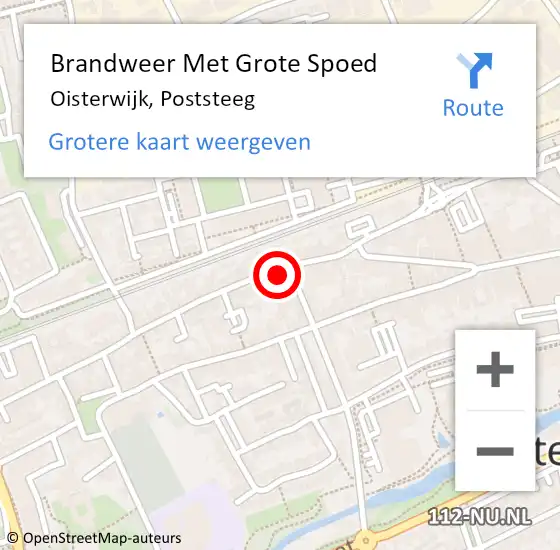 Locatie op kaart van de 112 melding: Brandweer Met Grote Spoed Naar Oisterwijk, Poststeeg op 3 maart 2023 21:38