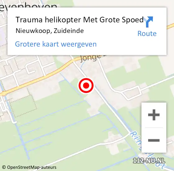 Locatie op kaart van de 112 melding: Trauma helikopter Met Grote Spoed Naar Nieuwkoop, Zuideinde op 3 maart 2023 22:25