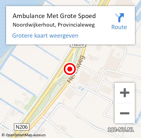 Locatie op kaart van de 112 melding: Ambulance Met Grote Spoed Naar Noordwijkerhout, Provincialeweg op 3 maart 2023 23:31