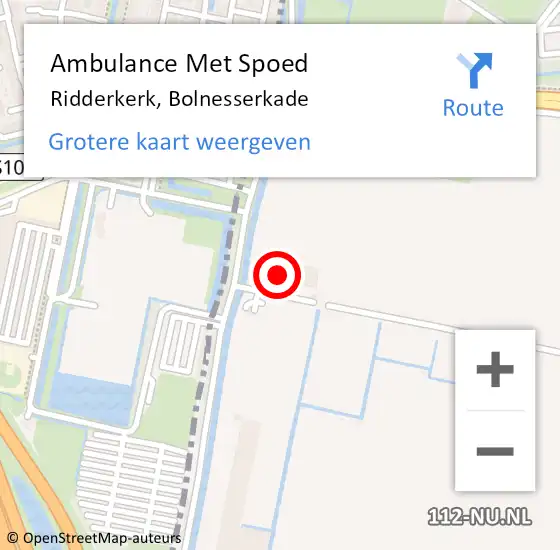 Locatie op kaart van de 112 melding: Ambulance Met Spoed Naar Ridderkerk, Bolnesserkade op 3 maart 2023 23:34