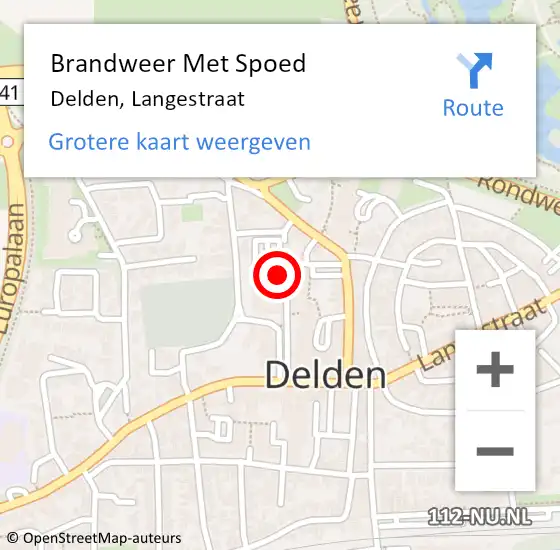 Locatie op kaart van de 112 melding: Brandweer Met Spoed Naar Delden, Langestraat op 4 maart 2023 00:03