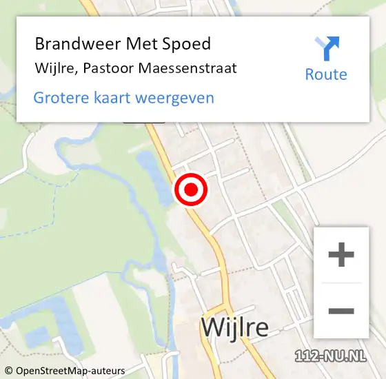 Locatie op kaart van de 112 melding: Brandweer Met Spoed Naar Wijlre, Pastoor Maessenstraat op 4 maart 2023 00:32