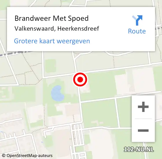 Locatie op kaart van de 112 melding: Brandweer Met Spoed Naar Valkenswaard, Heerkensdreef op 4 maart 2023 01:09