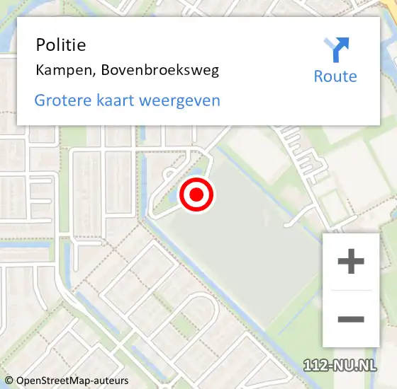 Locatie op kaart van de 112 melding: Politie Kampen, Bovenbroeksweg op 4 maart 2023 01:35
