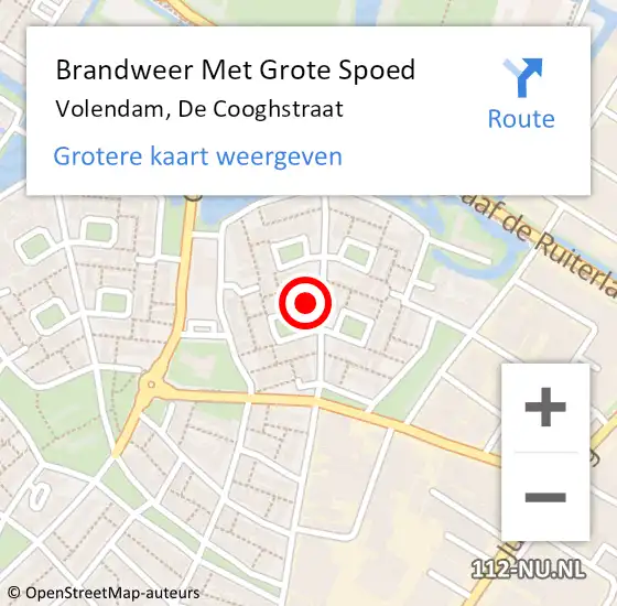 Locatie op kaart van de 112 melding: Brandweer Met Grote Spoed Naar Volendam, De Cooghstraat op 4 maart 2023 02:12