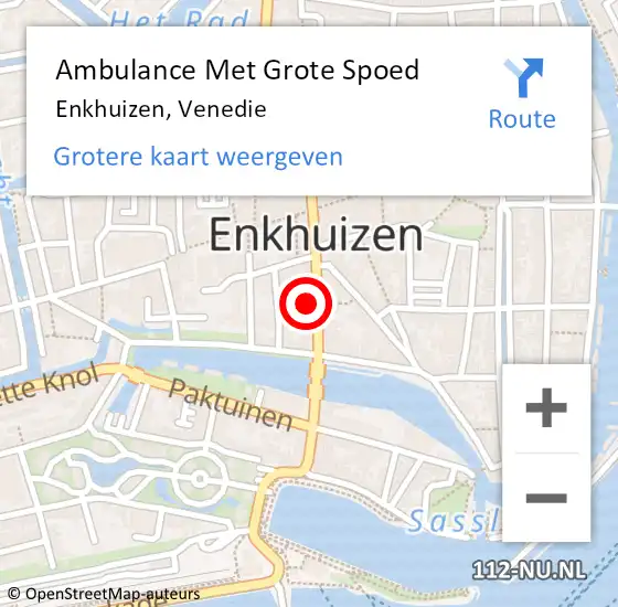 Locatie op kaart van de 112 melding: Ambulance Met Grote Spoed Naar Enkhuizen, Venedie op 4 maart 2023 02:19