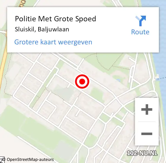 Locatie op kaart van de 112 melding: Politie Met Grote Spoed Naar Sluiskil, Baljuwlaan op 4 maart 2023 03:45