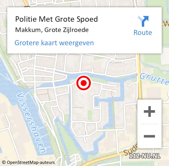 Locatie op kaart van de 112 melding: Politie Met Grote Spoed Naar Makkum, Grote Zijlroede op 4 maart 2023 05:11