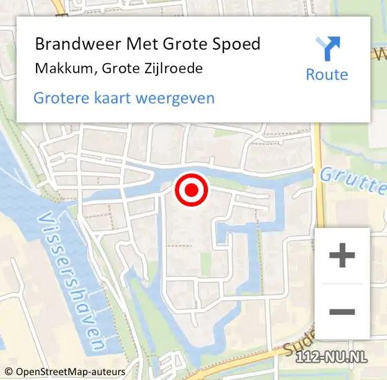 Locatie op kaart van de 112 melding: Brandweer Met Grote Spoed Naar Makkum, Grote Zijlroede op 4 maart 2023 05:12