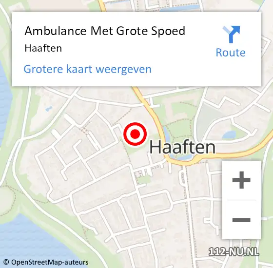 Locatie op kaart van de 112 melding: Ambulance Met Grote Spoed Naar Haaften op 4 maart 2023 07:47