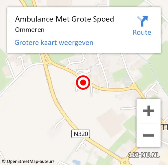 Locatie op kaart van de 112 melding: Ambulance Met Grote Spoed Naar Ommeren op 4 maart 2023 08:04