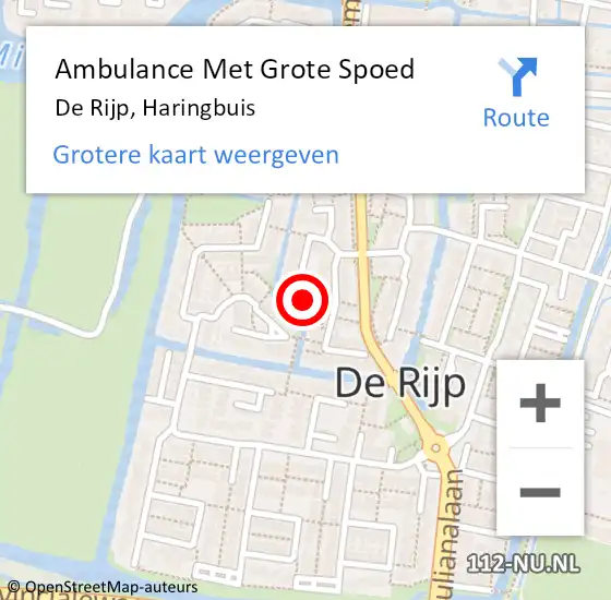 Locatie op kaart van de 112 melding: Ambulance Met Grote Spoed Naar De Rijp, Haringbuis op 4 maart 2023 09:13