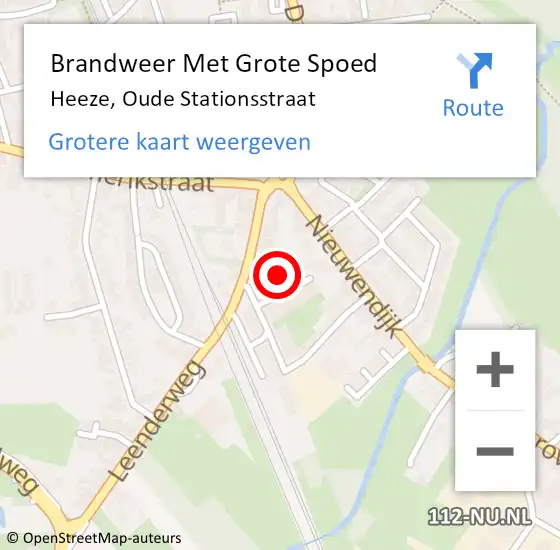 Locatie op kaart van de 112 melding: Brandweer Met Grote Spoed Naar Heeze, Oude Stationsstraat op 4 maart 2023 09:25