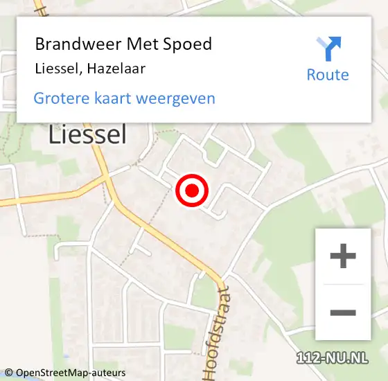 Locatie op kaart van de 112 melding: Brandweer Met Spoed Naar Liessel, Hazelaar op 4 maart 2023 10:32