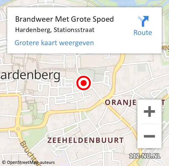 Locatie op kaart van de 112 melding: Brandweer Met Grote Spoed Naar Hardenberg, Stationsstraat op 17 augustus 2014 18:49