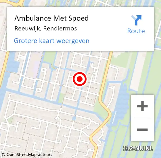 Locatie op kaart van de 112 melding: Ambulance Met Spoed Naar Reeuwijk, Rendiermos op 4 maart 2023 11:28