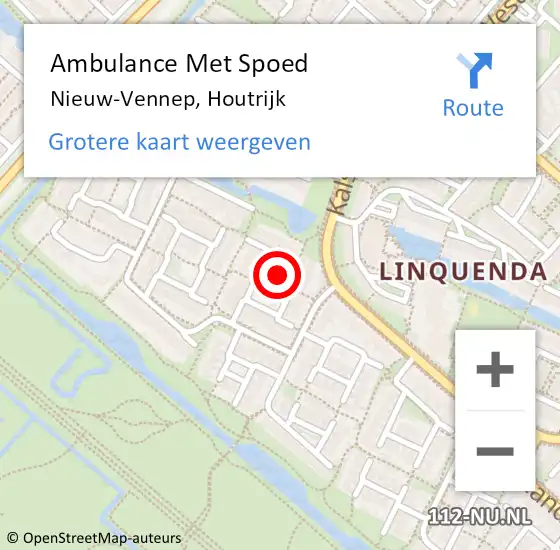 Locatie op kaart van de 112 melding: Ambulance Met Spoed Naar Nieuw-Vennep, Houtrijk op 4 maart 2023 11:42