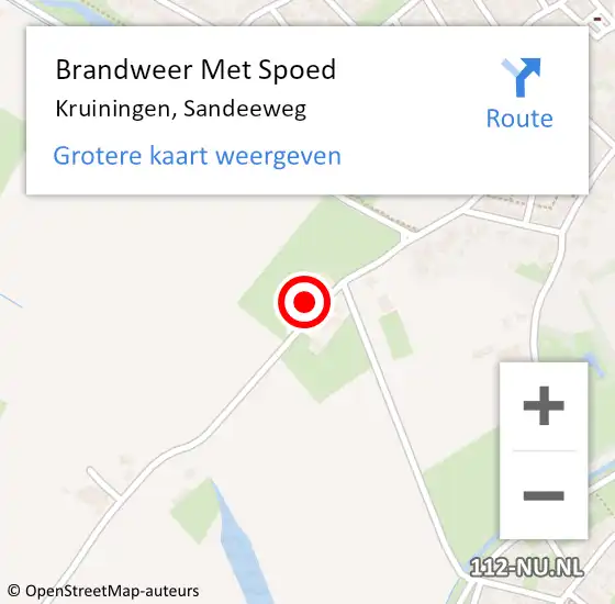 Locatie op kaart van de 112 melding: Brandweer Met Spoed Naar Kruiningen, Sandeeweg op 4 maart 2023 11:51