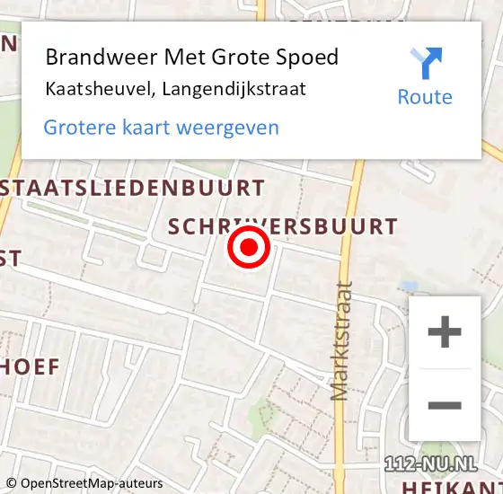 Locatie op kaart van de 112 melding: Brandweer Met Grote Spoed Naar Kaatsheuvel, Langendijkstraat op 4 maart 2023 12:30