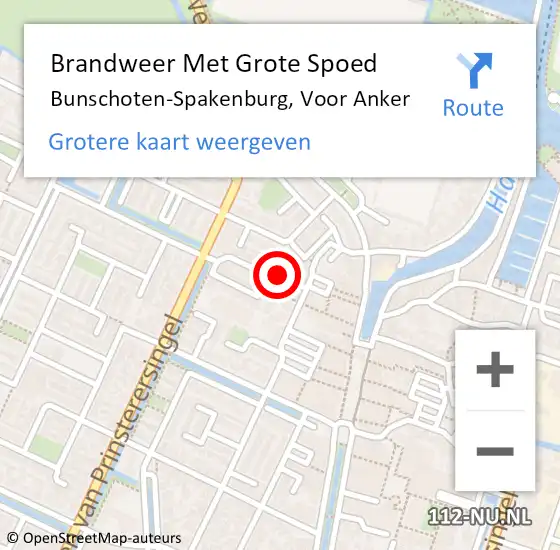 Locatie op kaart van de 112 melding: Brandweer Met Grote Spoed Naar Bunschoten-Spakenburg, Voor Anker op 4 maart 2023 12:37