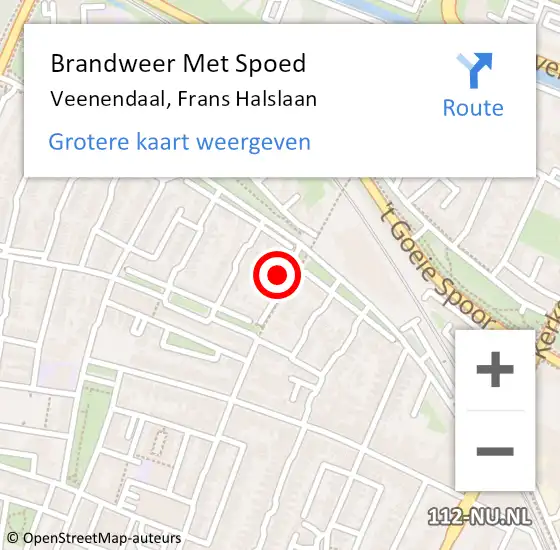 Locatie op kaart van de 112 melding: Brandweer Met Spoed Naar Veenendaal, Frans Halslaan op 4 maart 2023 13:12